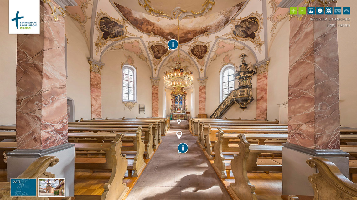 360 Grad Rundgang Kirchen in Baden